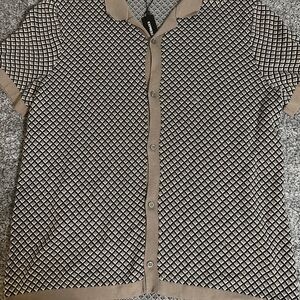 Express Black and Tan Men’s Short Sleeve Cardigan Size XL